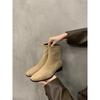 Long Boots Black Short Boots Women's Boots French Thin Bare Boots Autumn and Winter New Long Suede Velvet Knight Martin Boots