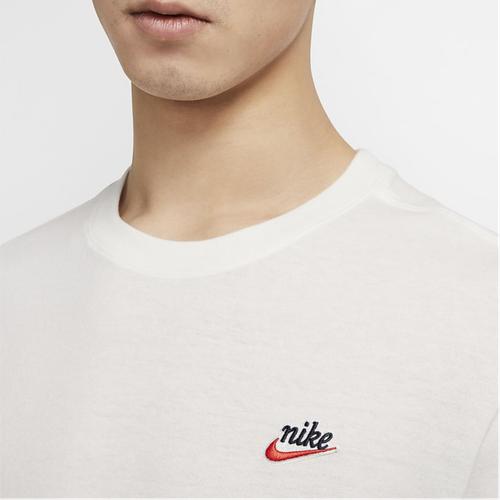 Nike Белая мужская футболка с коротким рукавом, однотонная, с небольшим принтом