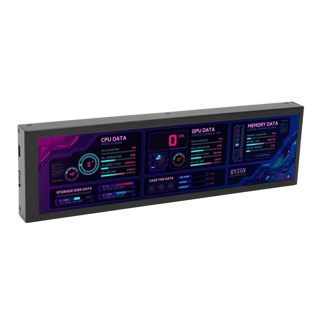 8,8-дюймовый монитор температуры компьютера IPS 1920x480 60 Гц для AIDA64 Интерфейс USB C Монитор температуры данных ЦП, ГП, SSD для