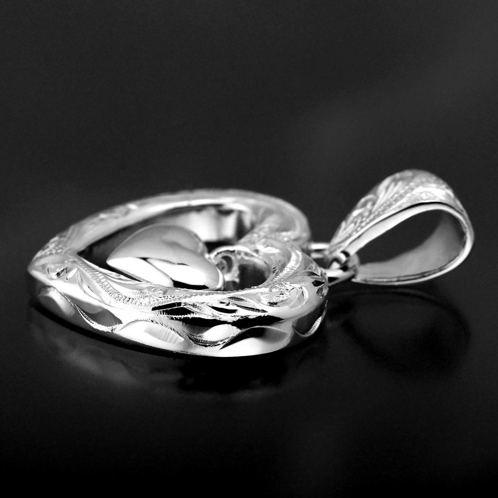 Leilani Hawaiian Jewelry Double Heart Silver Necklace Pendant in Sterling Silver (No Chain)