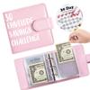 Money Binder for Cash Saving 30 Envelopes Money Saving Challenge Budget Book Faux Leather Cash Organizer for Home School Travel