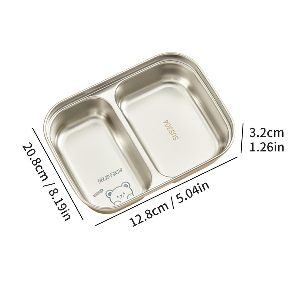 304 нержавеющая сталь многосекционная обеденная тарелка детская разделенная обеденная тарелка столовая 2/3 отделения пищевая тарелка для студента