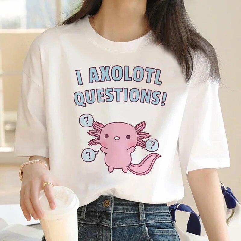 Ajolote Axolotl футболка одежда feUnisex kawaii винтажная одежда y2k с принтом одежда для пар футболка унисекс tumblr эстетика