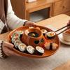 Creative Cowboy Hat Ceramic Tray with Divided Dumpling Plate Breakfast Dish  Party Gifts