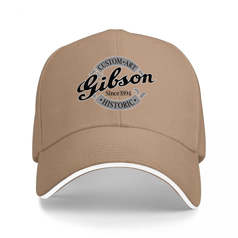 Custom Art Historic Logo Black Baseball Cap White Trim  Embroidered Design for Music Lovers  Classic Style Fans