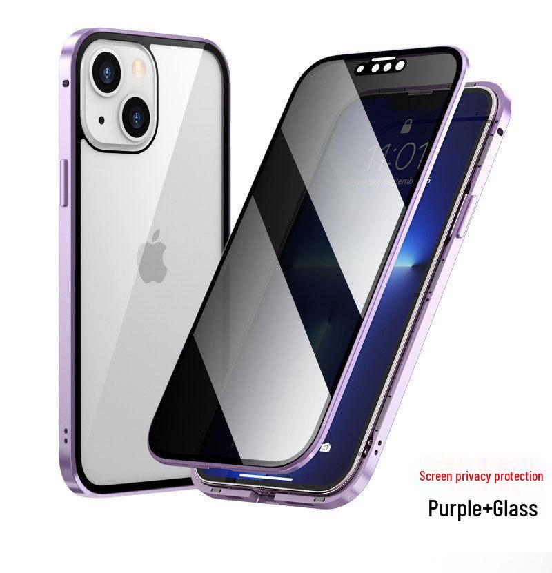 Магнитный металлический чехол-книжка Apple 17 Pro Max с защитой от подглядывания и чехол-рукав для iPhone 16 Pro/8+/1217 Air