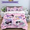 3pcs Kuromi's Printed Bedding Set, Soft and Comfortable Quilt Cover for Bedroom, Guest Room ( Not Included).H070