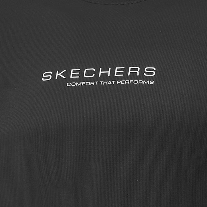 Skechers Эластичная дышащая охлаждающая футболка с коротким рукавом для мужчин, отводящая влагу, быстросохнущая, черная P225M170-0018