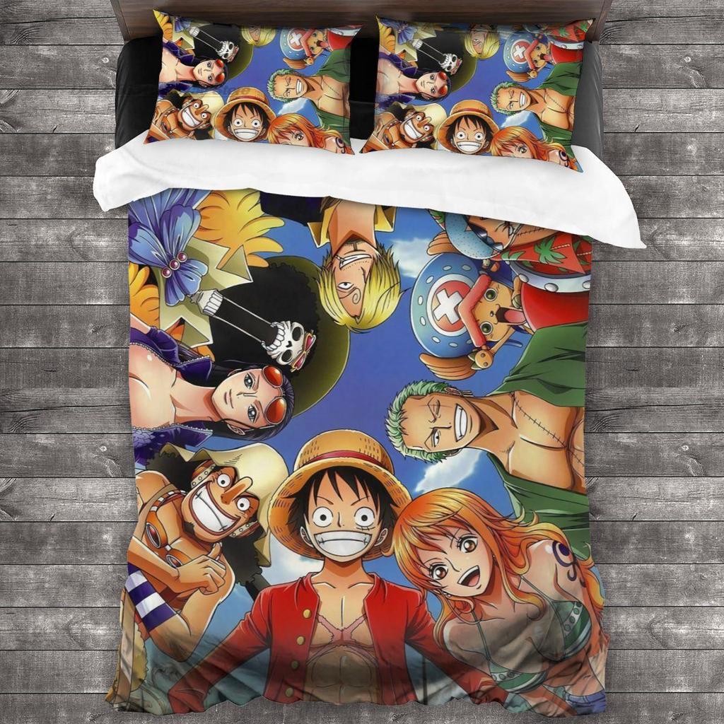 Комплект постельного белья One Piece Односпальный Двуспальный Полный Queen King Размер Комплект постельного белья для взрослых Детей Спальня Комплекты с пододеяльником Комплект простыней размера Queen