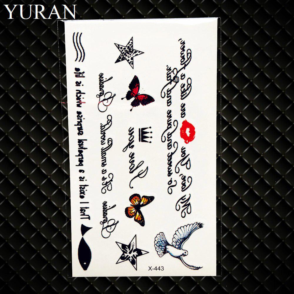 1PC Sexy Feather Words Black Letter Temporary Tattoo Body Art Drawings Sticker Hand Tatoo Childrens