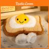 Fried Eggs Toast Plush Breakfast Toy With Face Girls Bedroom Gift Decoration