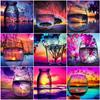 Diamond Embroidery Cup Mosaic Art Sunset Diamond Painting Landscape Picture Rhinestones Cross Stitch Home Decoration
