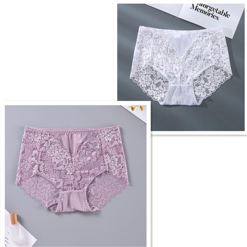 Женские трусики больших размеров, сексуальное нижнее белье, кружевные трусики, нижнее белье со средней талией