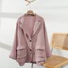 Dimanaf 2025 Plus Size Women New Autumn Linen Basic Jacket Casual Coat Solid Oversize Fashion Long Sleeve Vintage Loose Tops