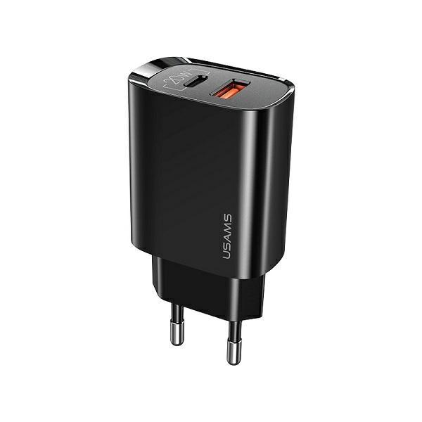 Ładowarka sieciowa 20W USAMS PD3.0 QC3.0 USB-C/USB Czarna