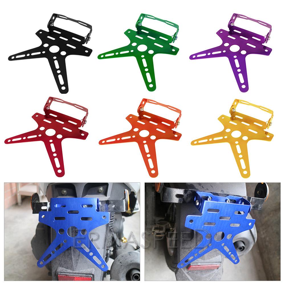 Универсальный держатель номерного знака мотоцикла из алюминиевого сплава, монтажный кронштейн, регулируемая крышка регистрационного номерного знака, мото