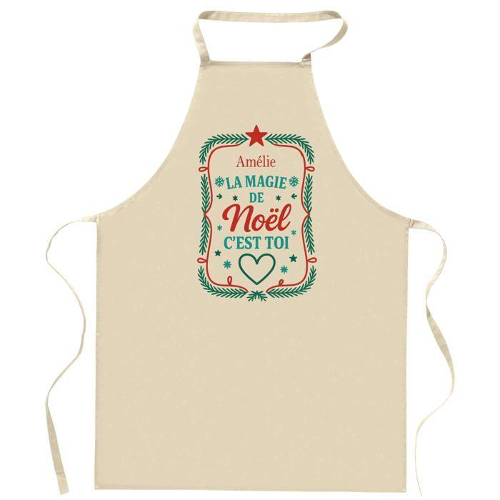 Tablier de cuisine - Amélie Magie de Noël Rectangle - Motif Magie de Noël - Coton résistant - Imprimé en France