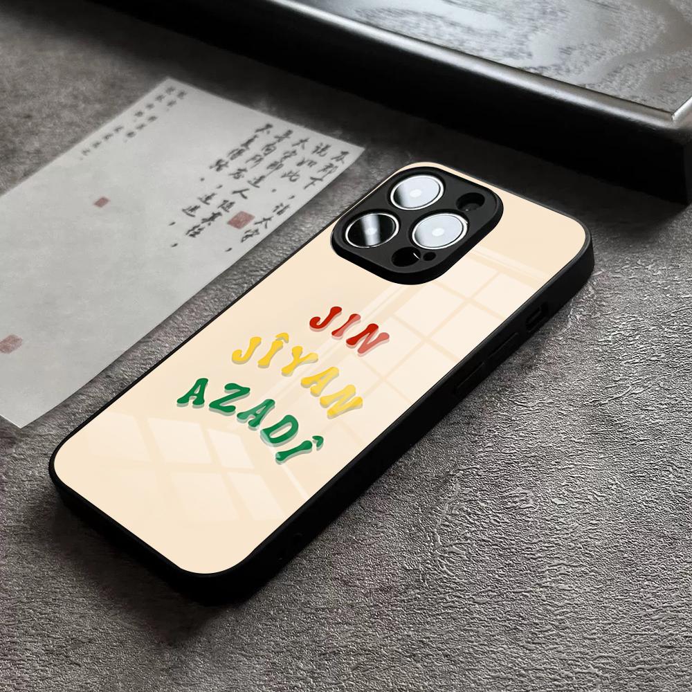 Чехол для телефона Azadi Kurdistan для IPhone 15 Pro Max14 Pro 12 11 13 Mini X XR XS 16 Plus SE Закаленное стекло Задняя крышка
