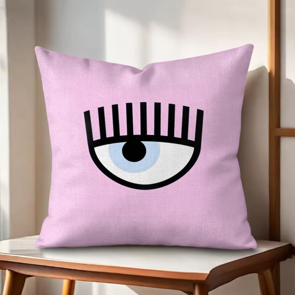 CChiara FFerragni Cushion Cover Natural Linen Organic Fabric DoubleSided Printing Couch Pillow Covers Home Decor