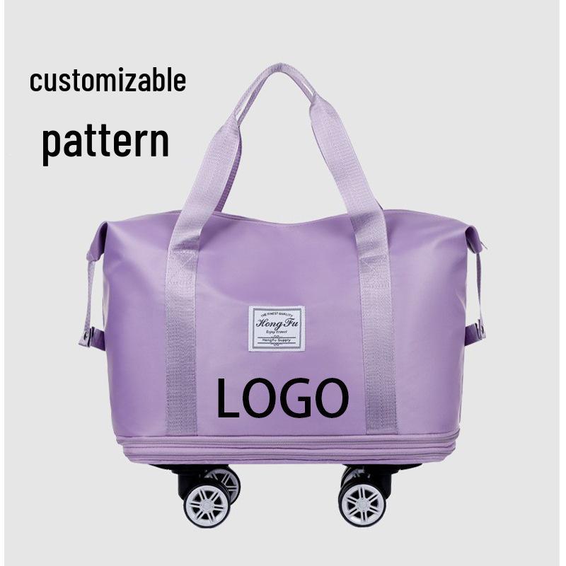 Expandable Wet/Dry Separation Luggage Bag with Universal Wheels - Large Capacity & Splash-Proof for Business Trips & Fitness Travel