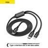 PISEN Type-C Dual Port Fast Charging Cable for Huawei & Apple