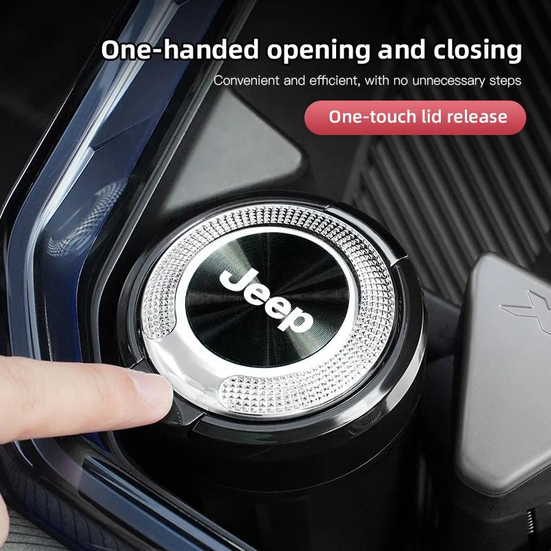 For Jeep Car Ashtray Portable Detachable LED Light For Jeep Wrangler JL JK Renegade Compass Gladiator Cherokee Rubicon Willys