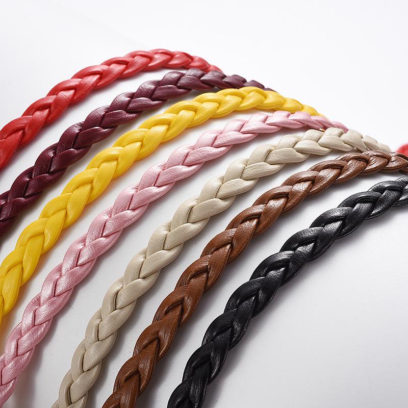 Женский декоративный плетеный пояс с узлом, маленький пояс карамельного цвета, простой и персонализированный ремень с пряжкой-клипсой