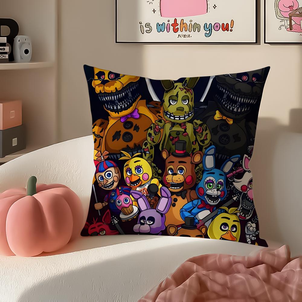 Чехол на подушку Игровой хоррор FFive Nights at Freddys Наволочка Короткий плюш Невидимая молния Для комнаты Дивана Чехол на подушку