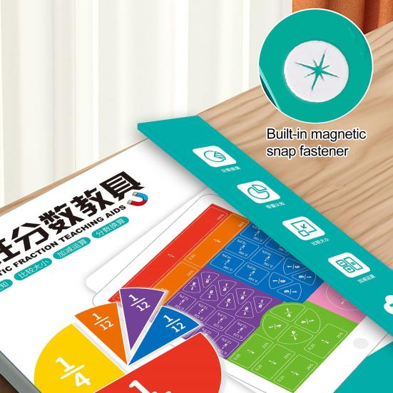 Magnetic Score Book for Students Visual Interactive Learning Tool with Strong Magnets Educational Fraction Puzzle for Classroom And Travel