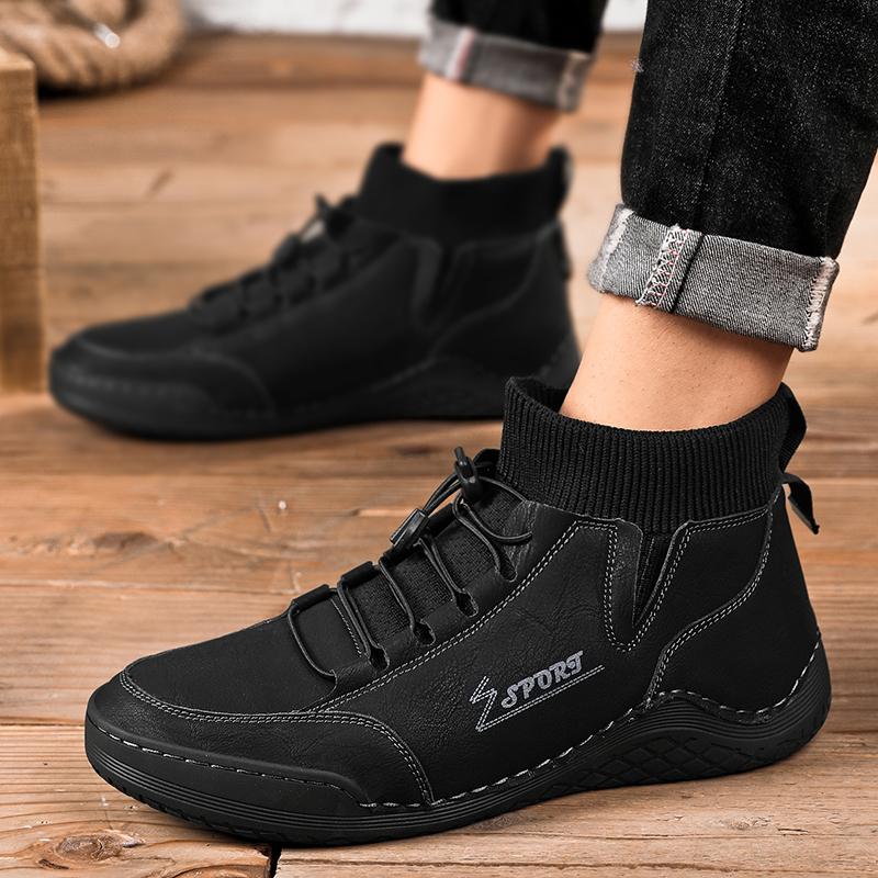 Осенние зимние ботинки мужские классические ретро модные повседневные ботинки обувь удобные уличные теплые зимние ботинки туфли на плоской подошве кожаные кроссовки