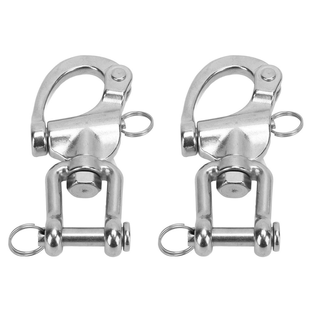 2PCS Eye Swivel Snap Shackle 316 Stainless Steel Swivel Clevis Shackle 5 Inch Quick Release Boat Shackles Sailboat