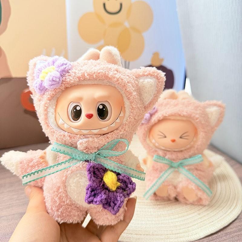 Одежда для кукол Labubu Набор модной одежды животных для кукол V1 V2 15 17 см Плюшевые универсальные аксессуары для нарядов
