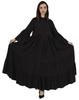 Muslim Dress With Hijab For Women's Solid Flared Sleeve Islamic Abaya Prayer
