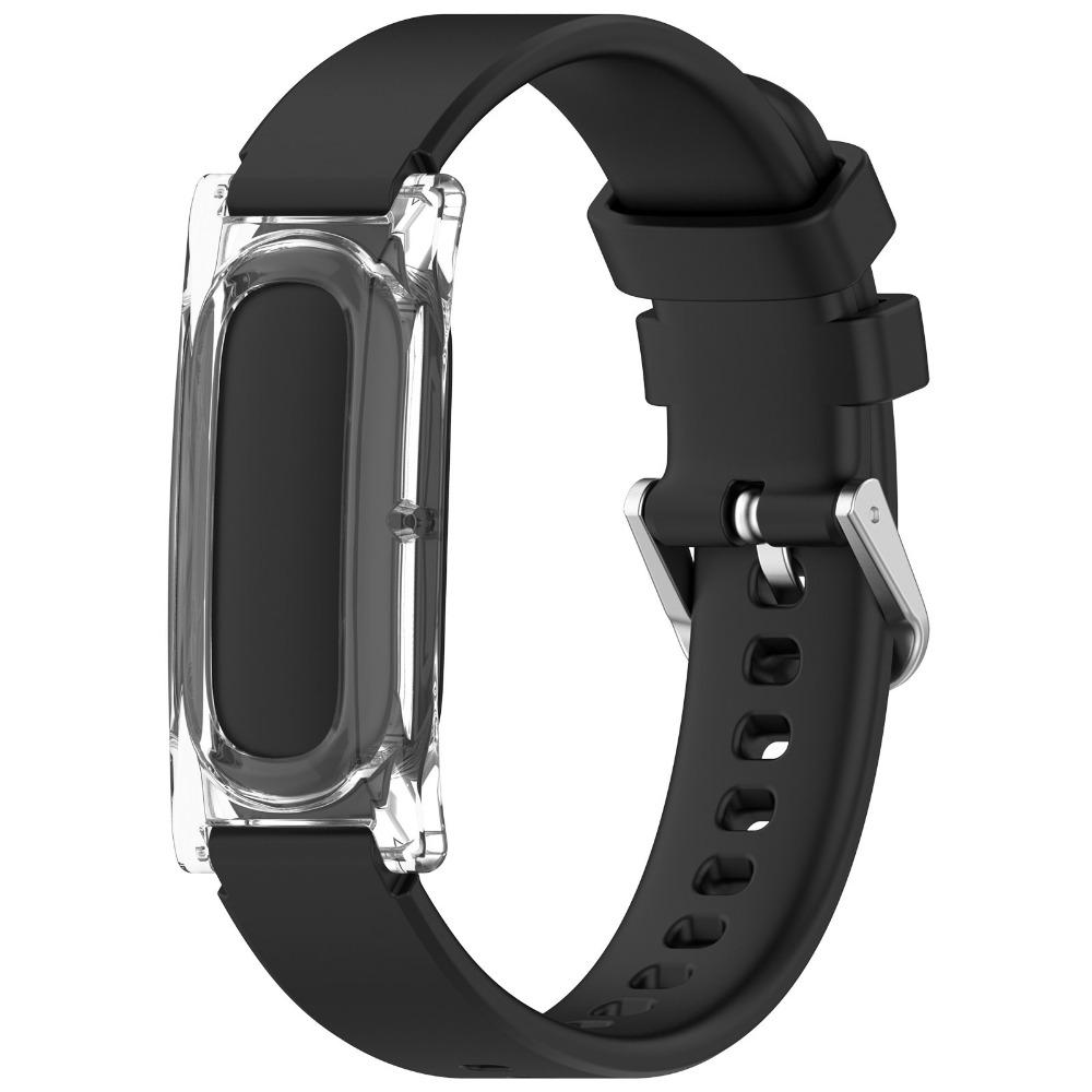 Replacement Silicone Loop Watchband Strap Adjustable Breathable Wristband Clear Case Bracelet for Google Fitbit Air