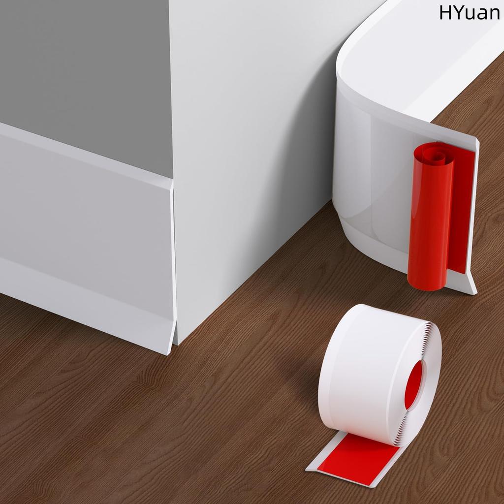 HYuan 1PC 2m/78.74in Line Wallpaper Living Room PVC Baseboard Molding Trim Self-Adhesive Flexible Wall Border Sticker