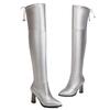 Elastic Thigh High Boots Women Shoes Sexy Slim Long Over the Knee Boot Female Fashion Brown Silver Black Winter Shoe Big Size 45