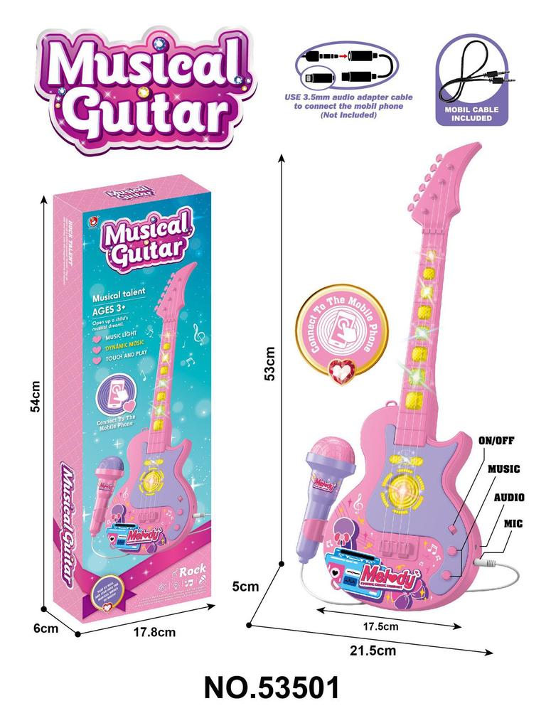 Детский игрушечный микрофон для караоке с 5 огоньками - Крутой музыкальный плеер для мальчиков и девочек