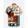 Hawaii Men's Shirt Anime Shirt Cartoon Short-sleeved Tops Summer Casual Men's Clothes Street Animals Cats Retro 3d Tees