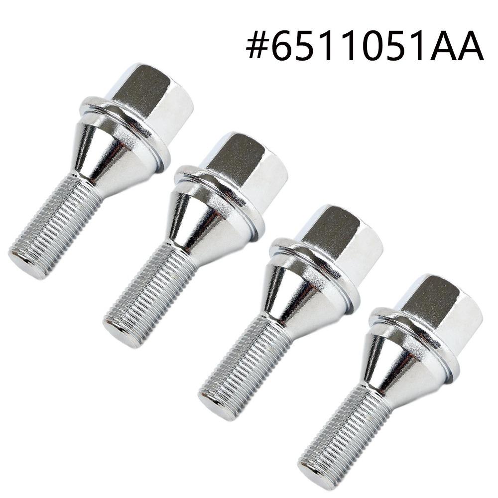 4/20x Car Wheel Studs Lug Bolts Silver Truck Parts Tool M12x1.25x28mm For Jeep Cherokee Renegade Compass Chrysler 200 Dodge Dart