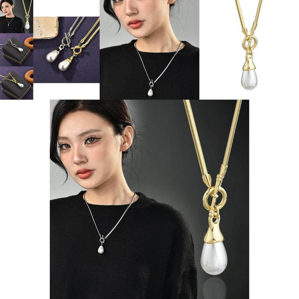 Elegant And Chic Long Water Drop Pearl Necklace For Women Ideal For Layering And Versatile Styling