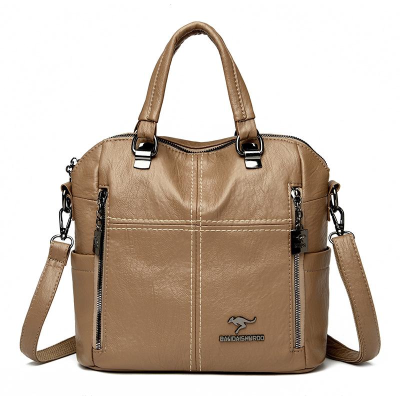 Рюкзак из овчины с крестообразным шитьем, многофункциональная сумка-ведро, модный женский дорожный рюкзак