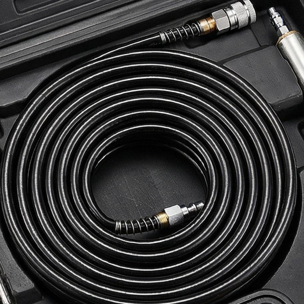 Pneumatic Tubing Quick Coupling Pipe Pneumatic Tool Part Coiled Flexible Air Hose Air Compressor Hose 7.5m Tubing