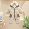 Angel Little Bear Winter Fleece Romper - Newborn Unisex Full Month Crawling Suit