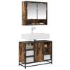 Washbasin Cabinet in Smoked Oak 80 x 33 x 60 cm Wood Based Material