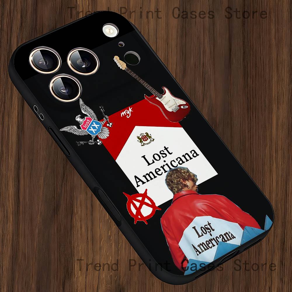 M-MGK Lost Americana LA Чехол для телефона для iPhone 14,16,12,13,15,11,17,Pro,Max,Plus,E,Air,Mini Мягкий чехол
