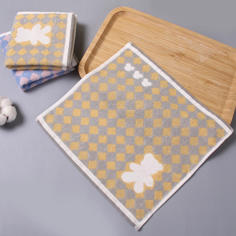 Хлопковое квадратное полотенце 25*25 см, утолщенное домашнее милое мультяшное цветное тканое жаккардовое маленькое квадратное полотенце