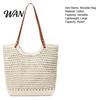 Portable Tote Bag Crochet Shoulder Bag, Large Capacity Lightweight Knit Handbag, Solid Color Handbag Summer Beach Purse for Women Holiday Commuting