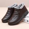 Women's Snow Boots Winter Non-slip Waterproof Warm Cotton Boots Soft Soles Comfortable Mother Shoes Leather Windproof Ankle Boot