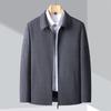 Spring and Autumn New Style Wool Jacket Men's Lapel Large Size Business Casual Administrative Cadre Middle-aged Dad Jacket