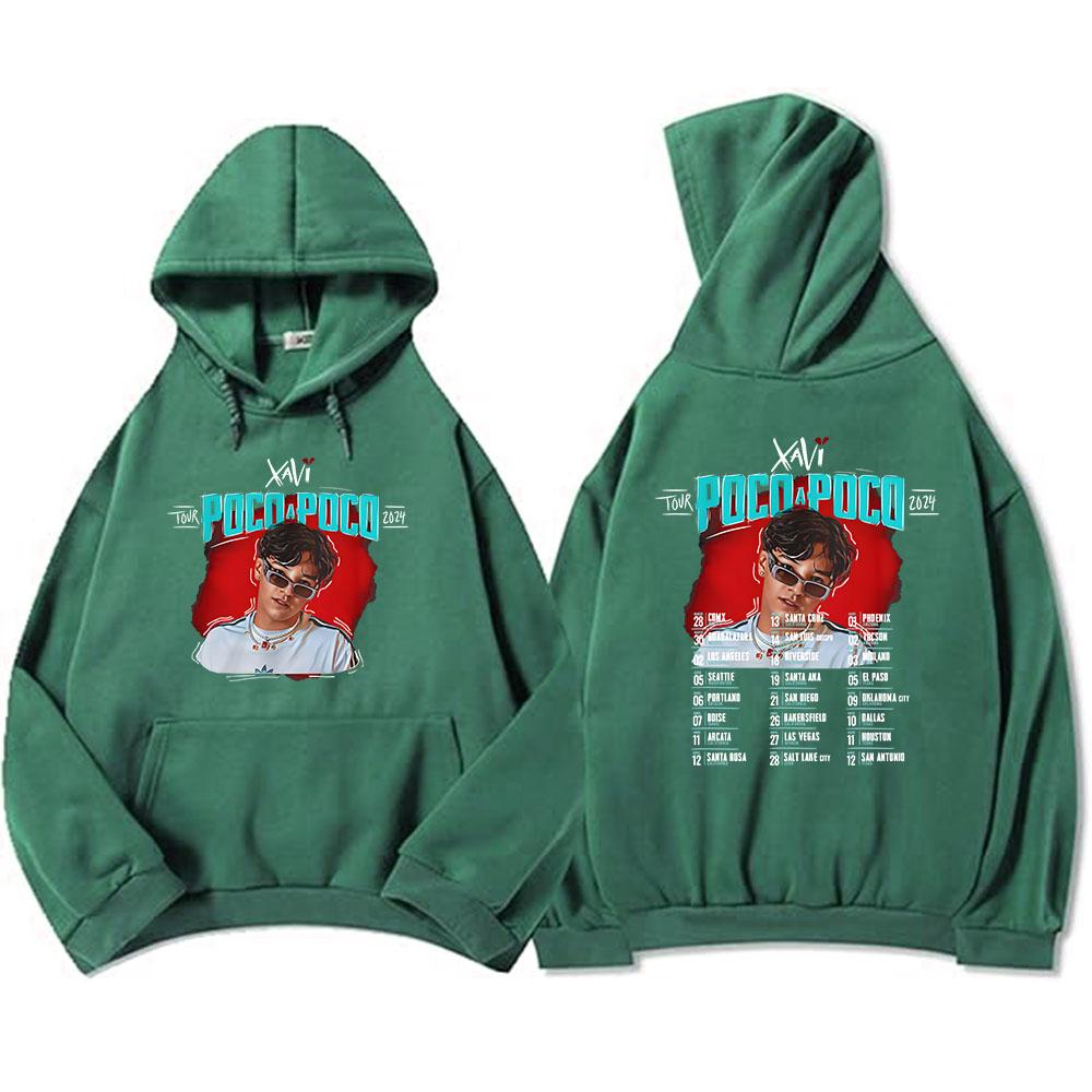 Poco A Poco Tour 2024 Hoodies Xavi La Diabla Album Graphic Sweatshirts Sudaderas Con Capucha Winter Long Sleeve Hooded Pullovers
